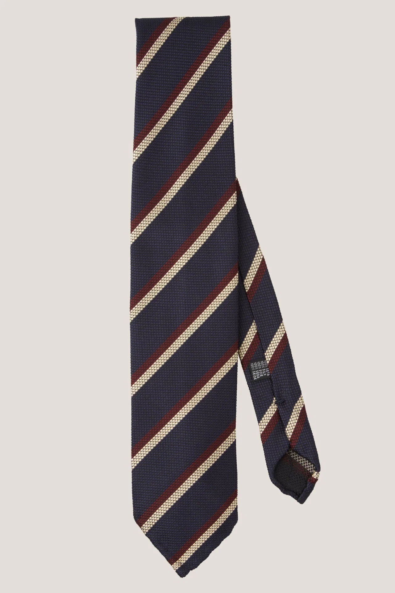 Structured regimental silk tie