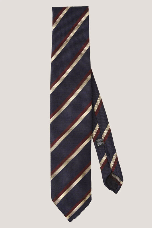 Navy blue regimental silk tie