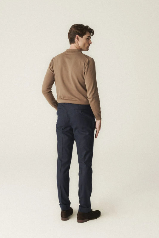 Light brown long-sleeve polo