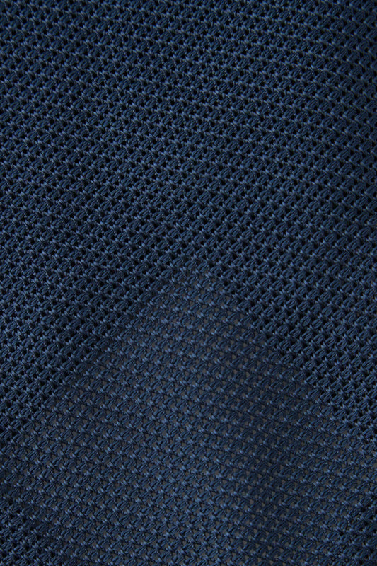 Navy blue garza fina silk tie