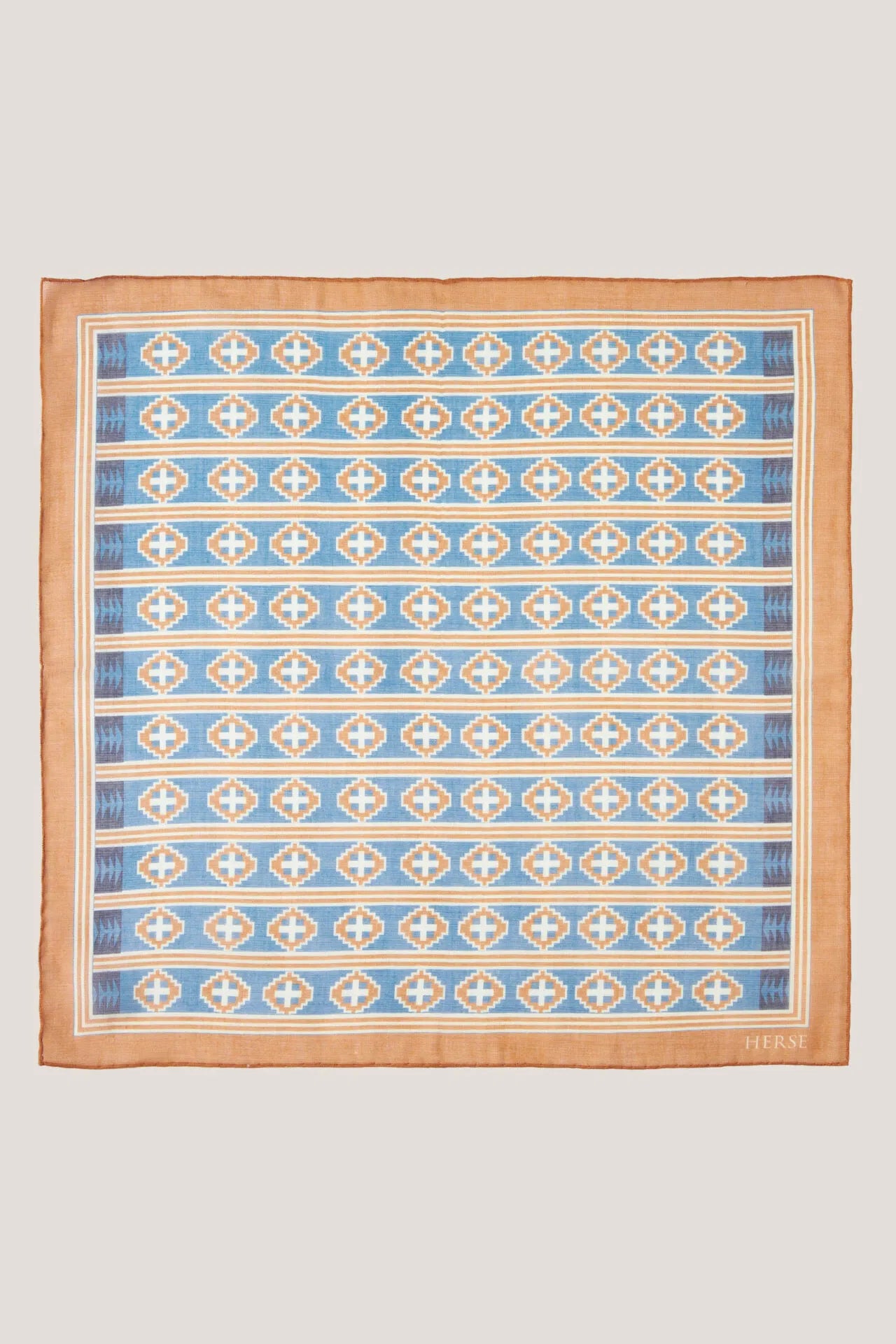 Pocket square with a horizontal ethnic pattern