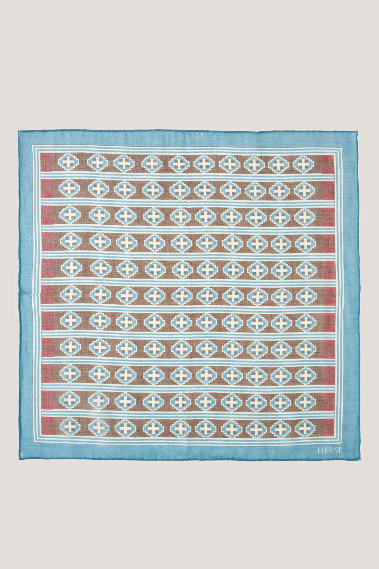 Pocket square with a horizontal ethnic pattern
