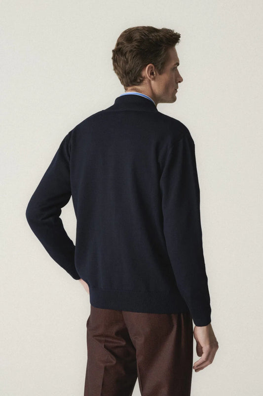 Navy blue zip cardigan