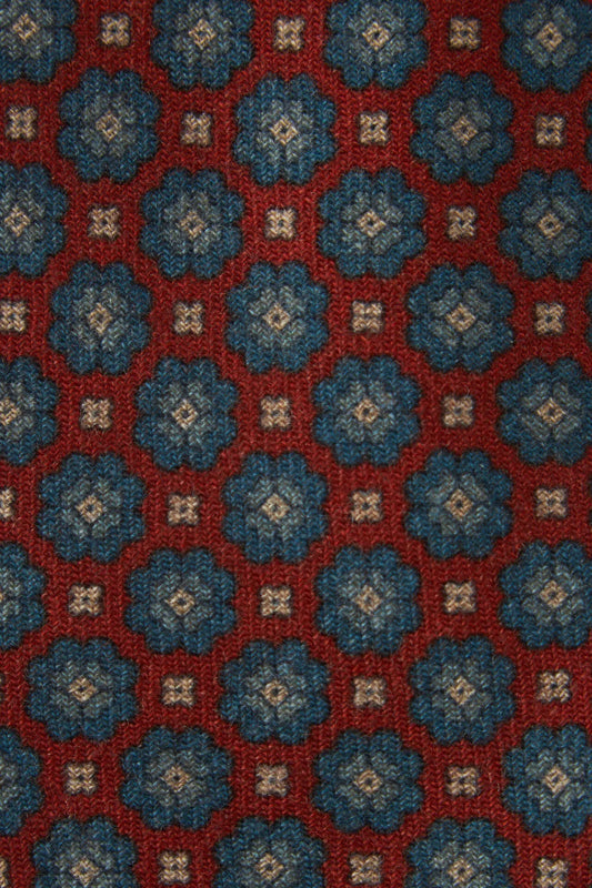 Cravate médaillon en laine rouge