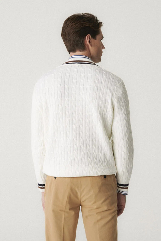 Sweter krykietowy ecru