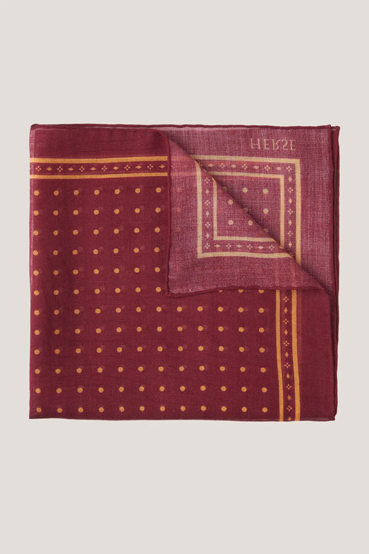 Bordowa poszetka w złote kropki