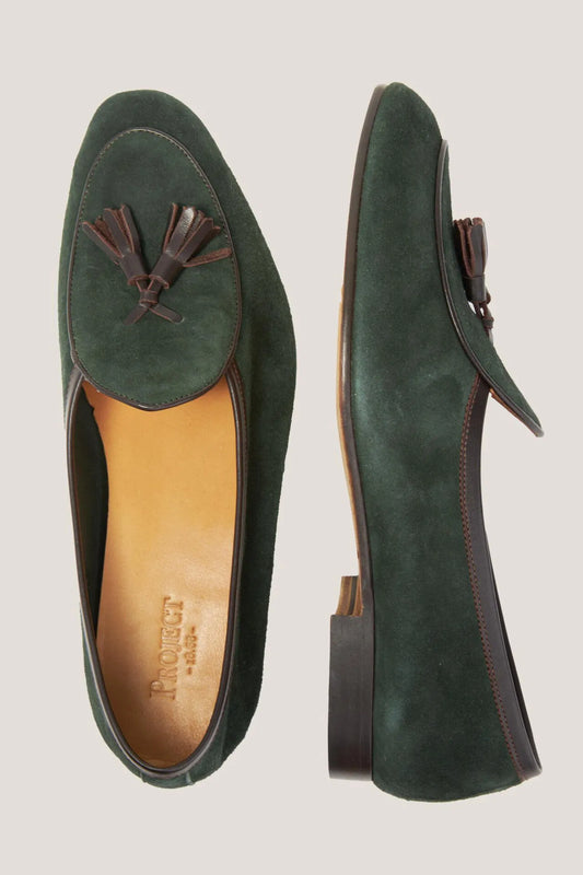 Zielone Belgian Loafers