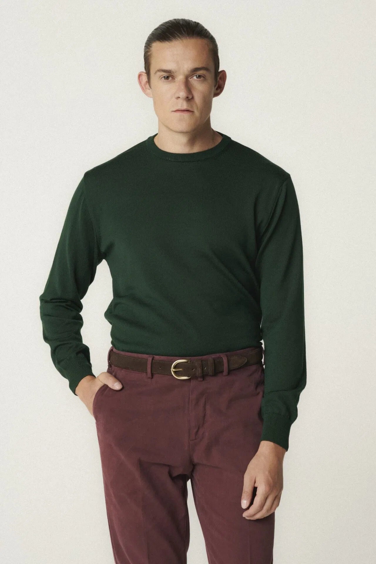 Zielony klasyczny roundneck