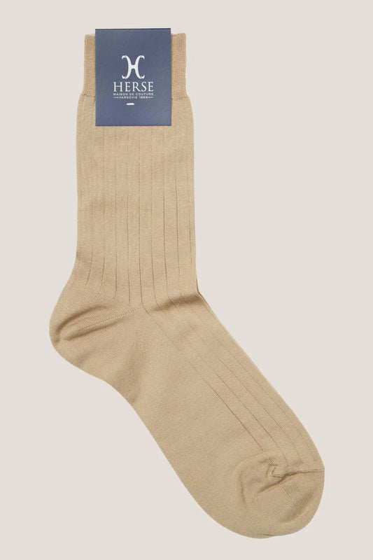 Beżowe skarpety męskie bawełna/nylon