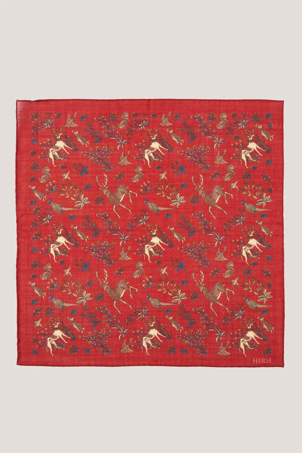 Pochette de costume rouge à motif animalier