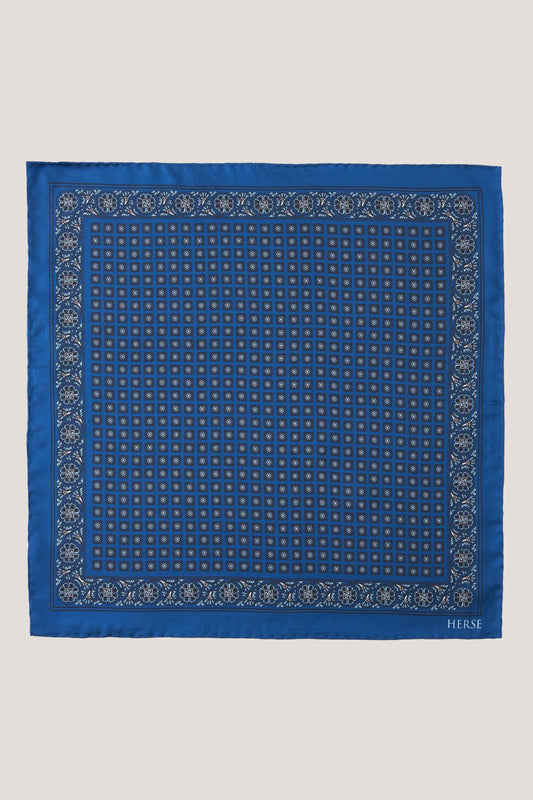 Silk pocket square with a small pattern