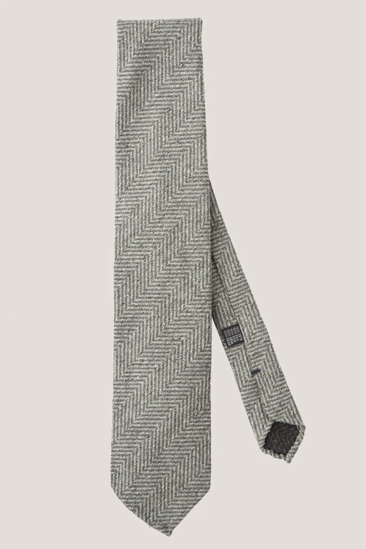 Raw silk herringbone tie