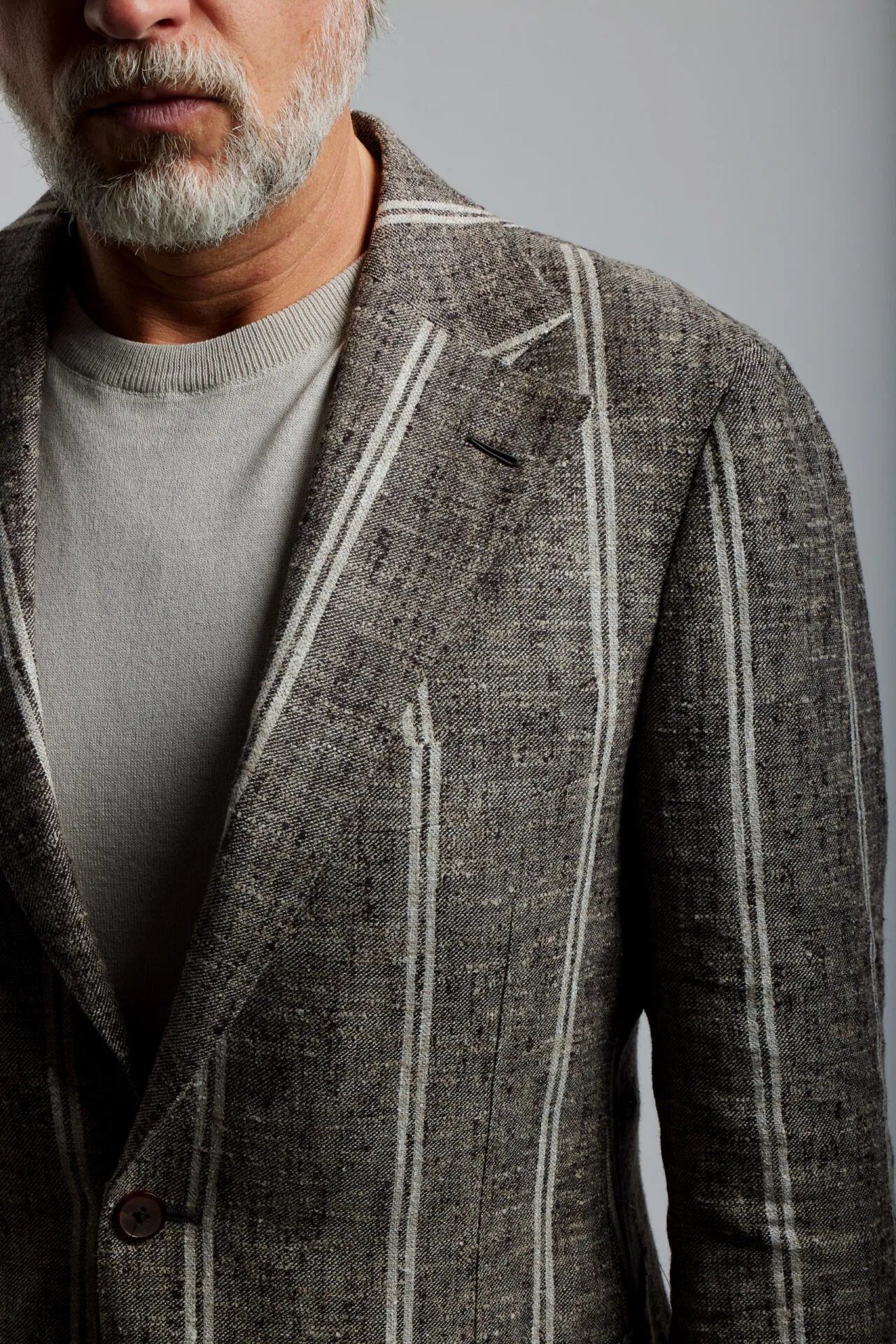 Brown and beige Ferla pinstripe suit