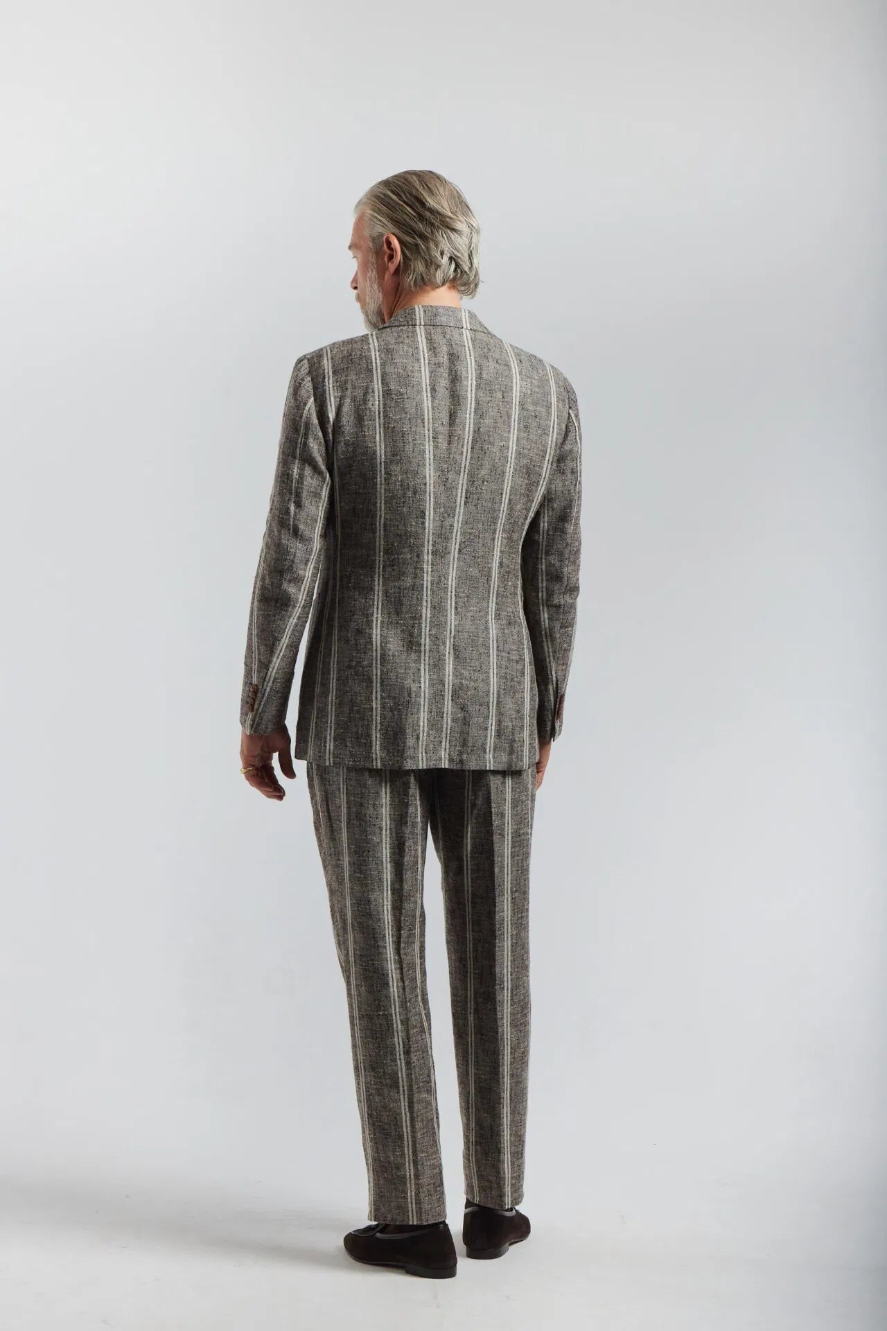 Brown and beige Ferla pinstripe suit