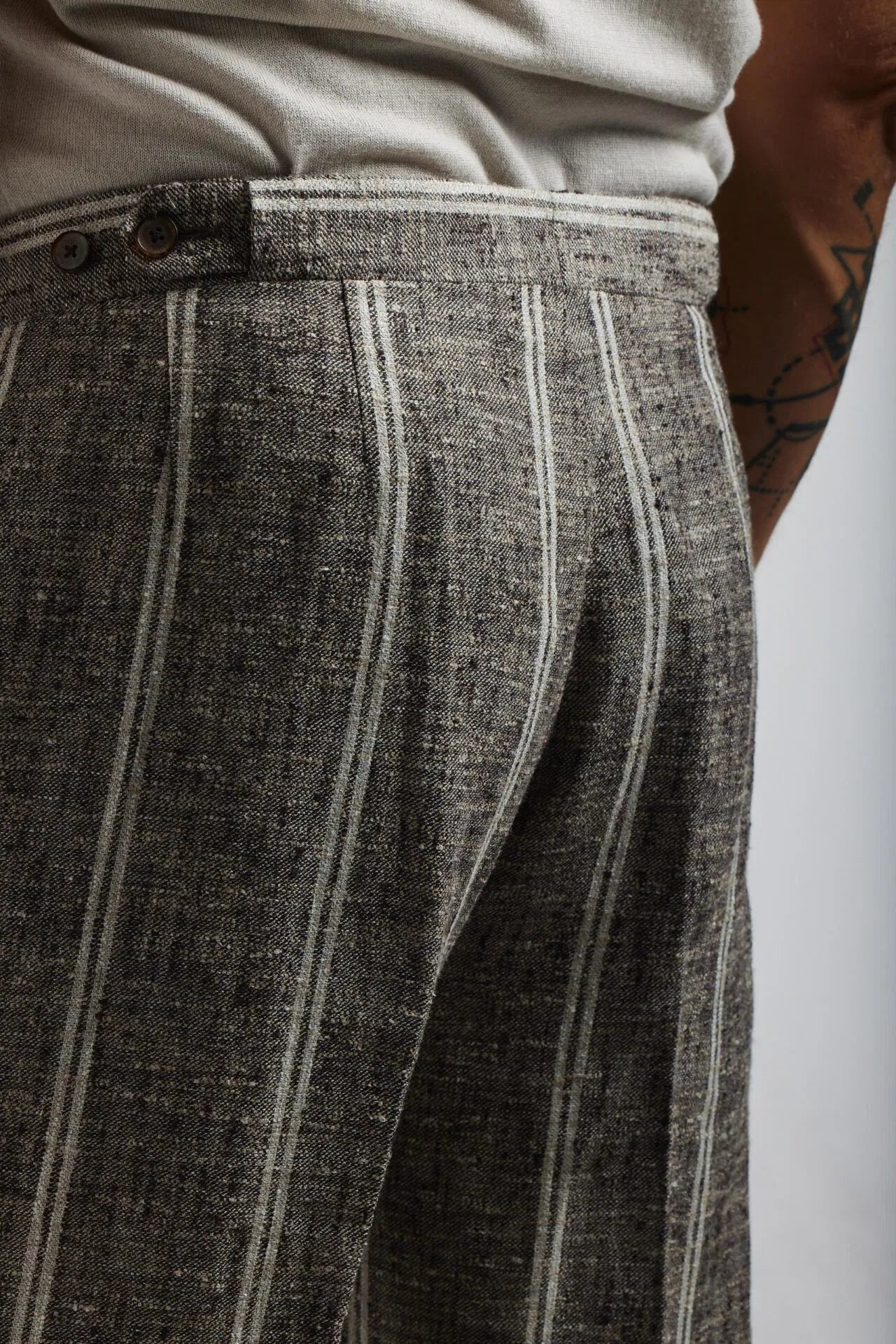 Brown and beige Ferla pinstripe suit