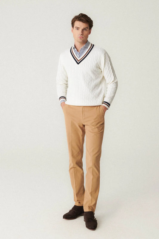 Beige chino trousers