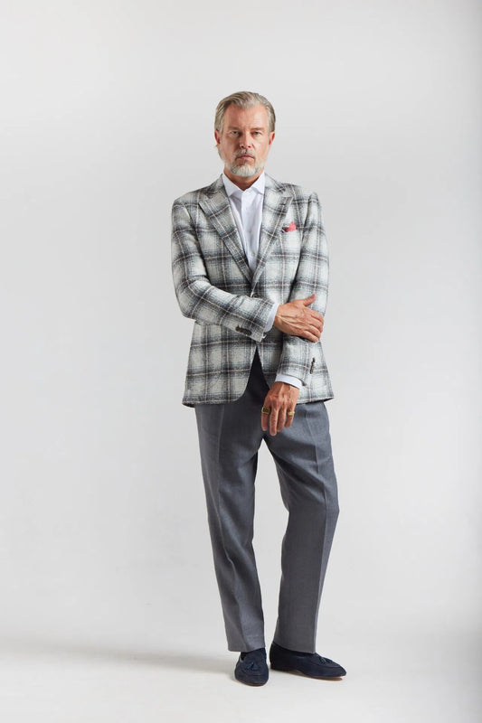 White-gray checkered Ferla jacket