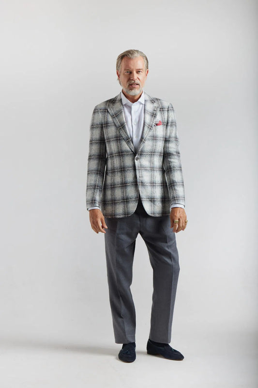 White-gray checkered Ferla jacket