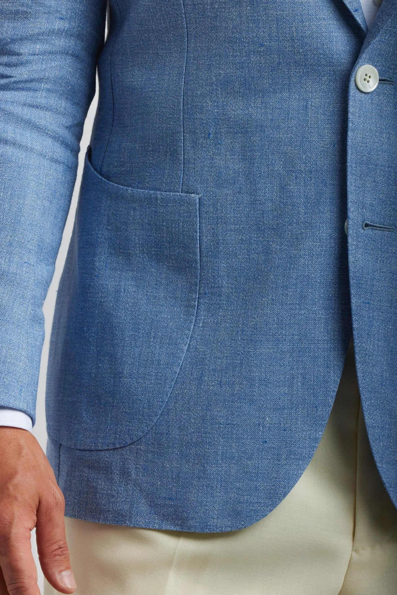 Veste en laine/lin bleu clair