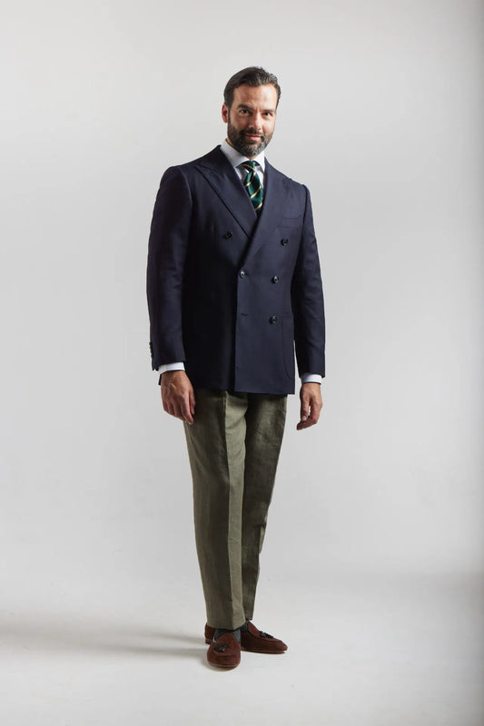 Angelico navy blue double-breasted blazer