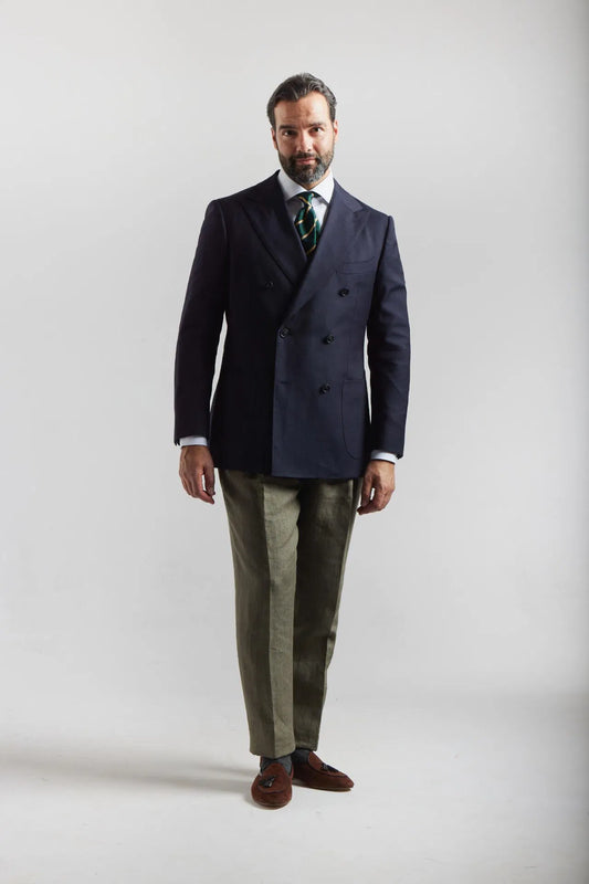 Angelico navy blue double-breasted blazer