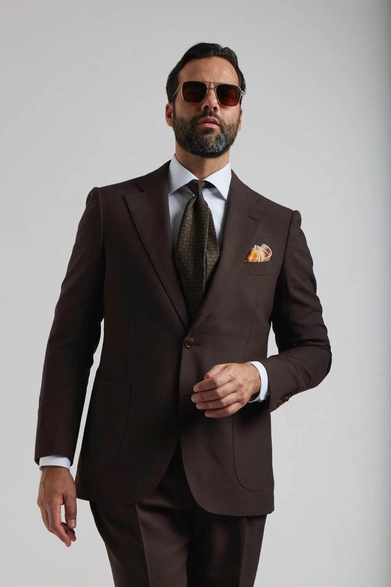 Brown 4-ply suit