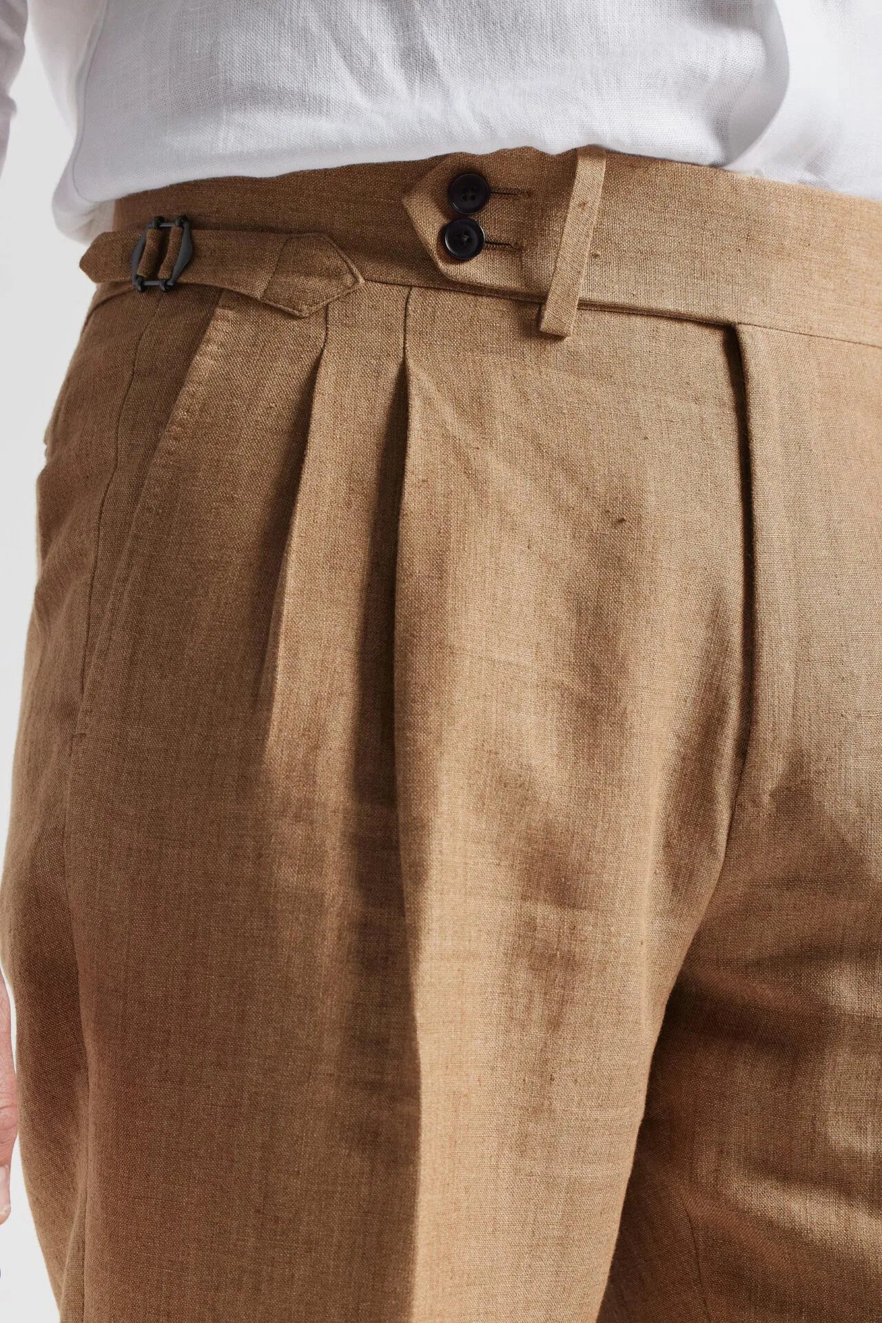 Pantalon en lin marron clair