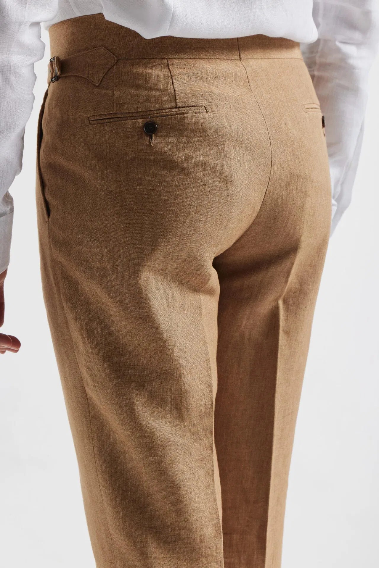 Pantalon en lin marron clair
