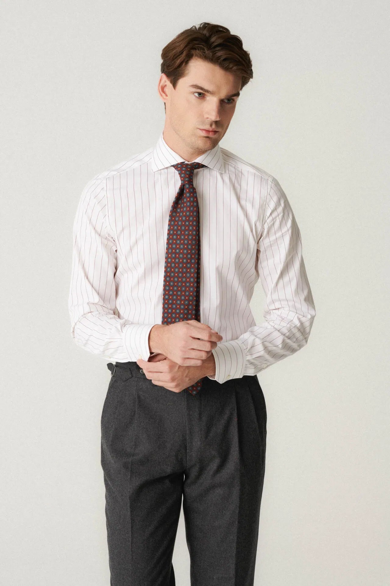 Pantalon en flanelle gris foncé