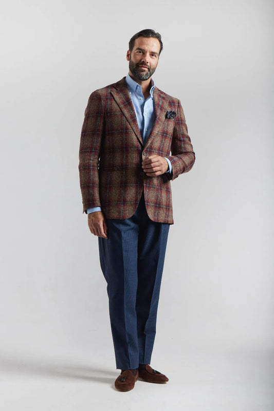 Red-brown checkered Ferla jacket