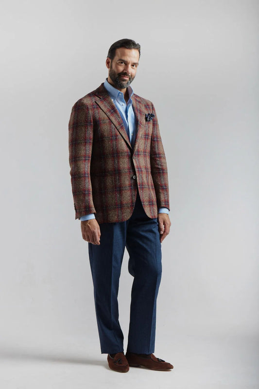 Red-brown checkered Ferla jacket