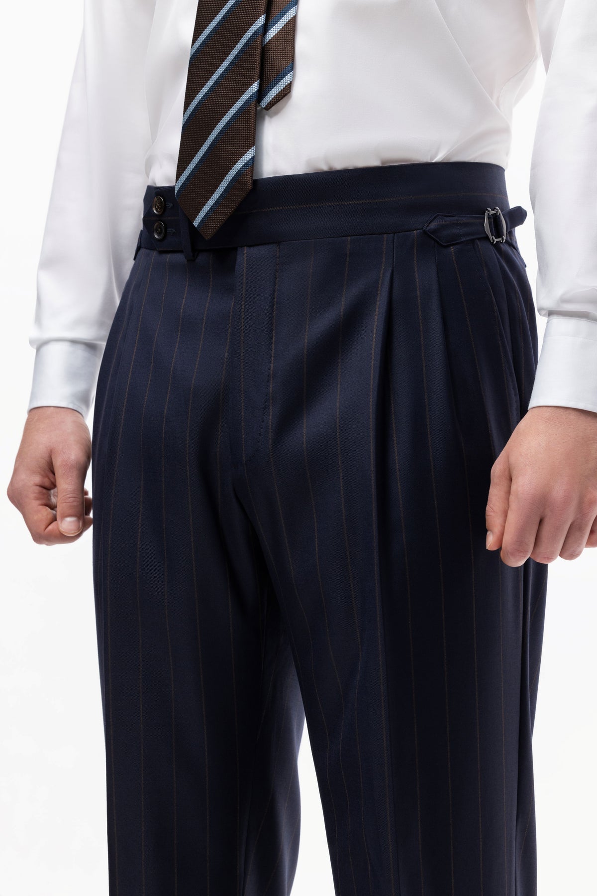 Dark navy pinstripe Winter Australis wool suit