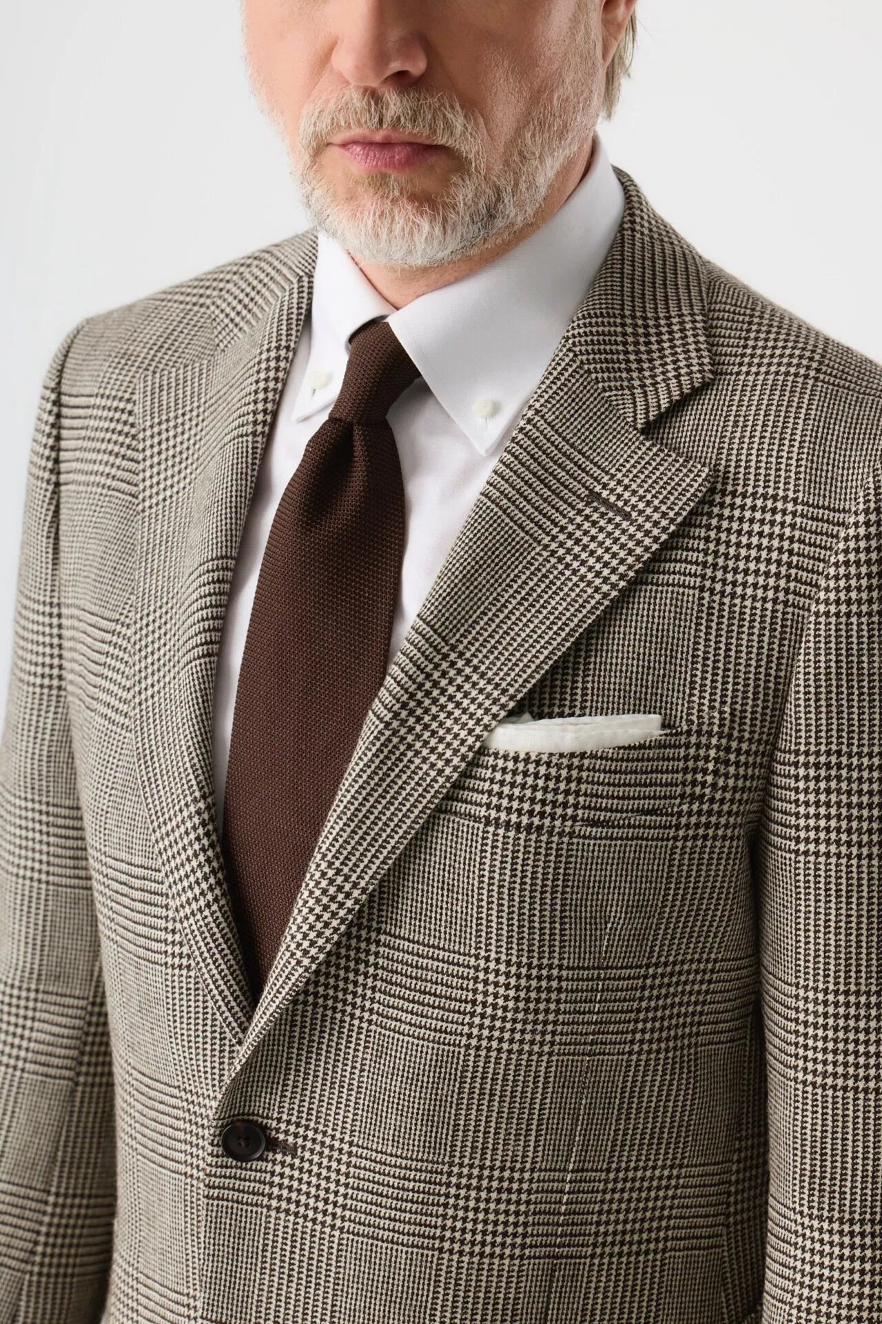 Costume de prisonnier beige et marron en laine non teinte