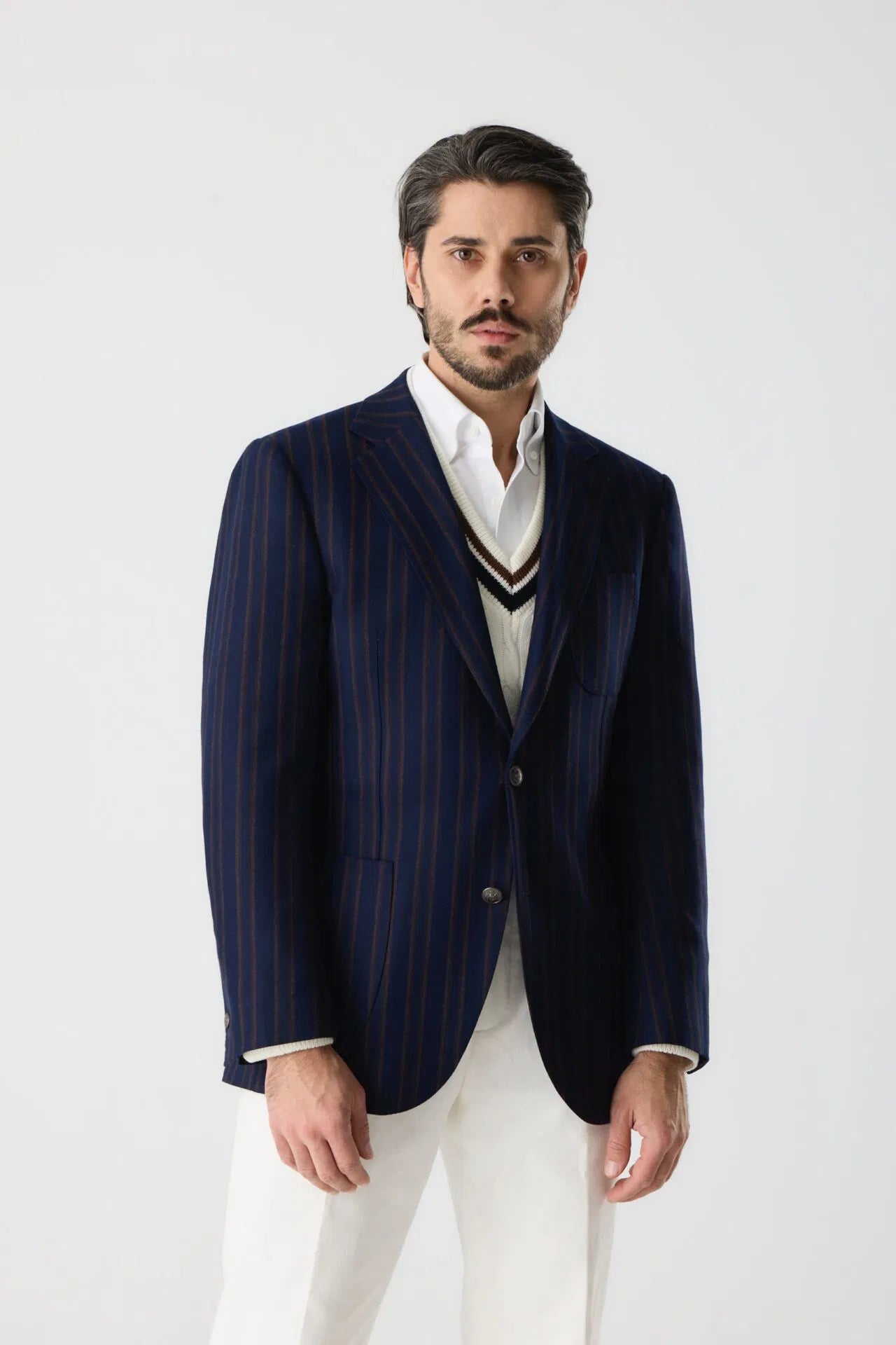 Navy blue Rowing Blazer made of Loro Piana fabric