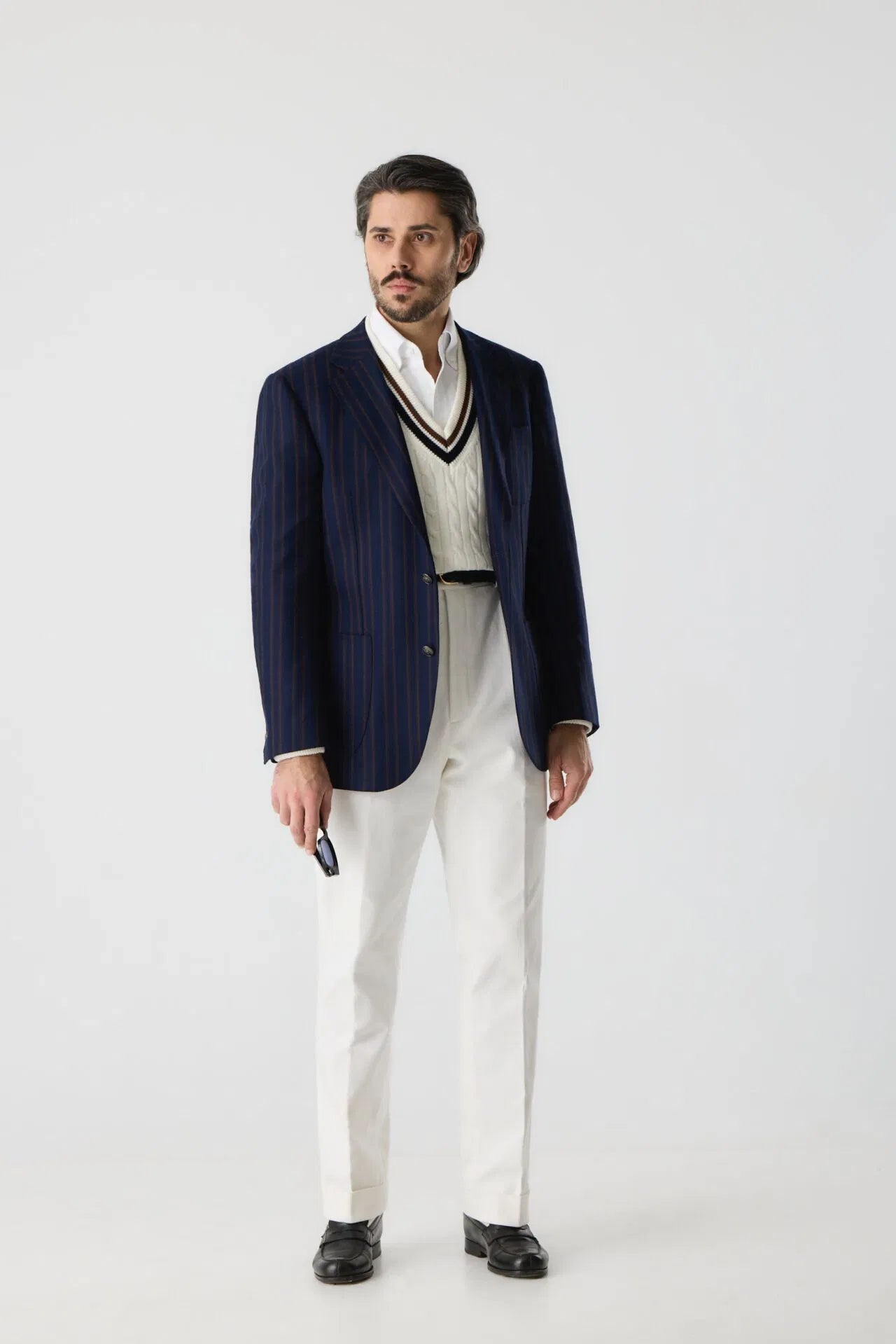 Navy blue Rowing Blazer made of Loro Piana fabric