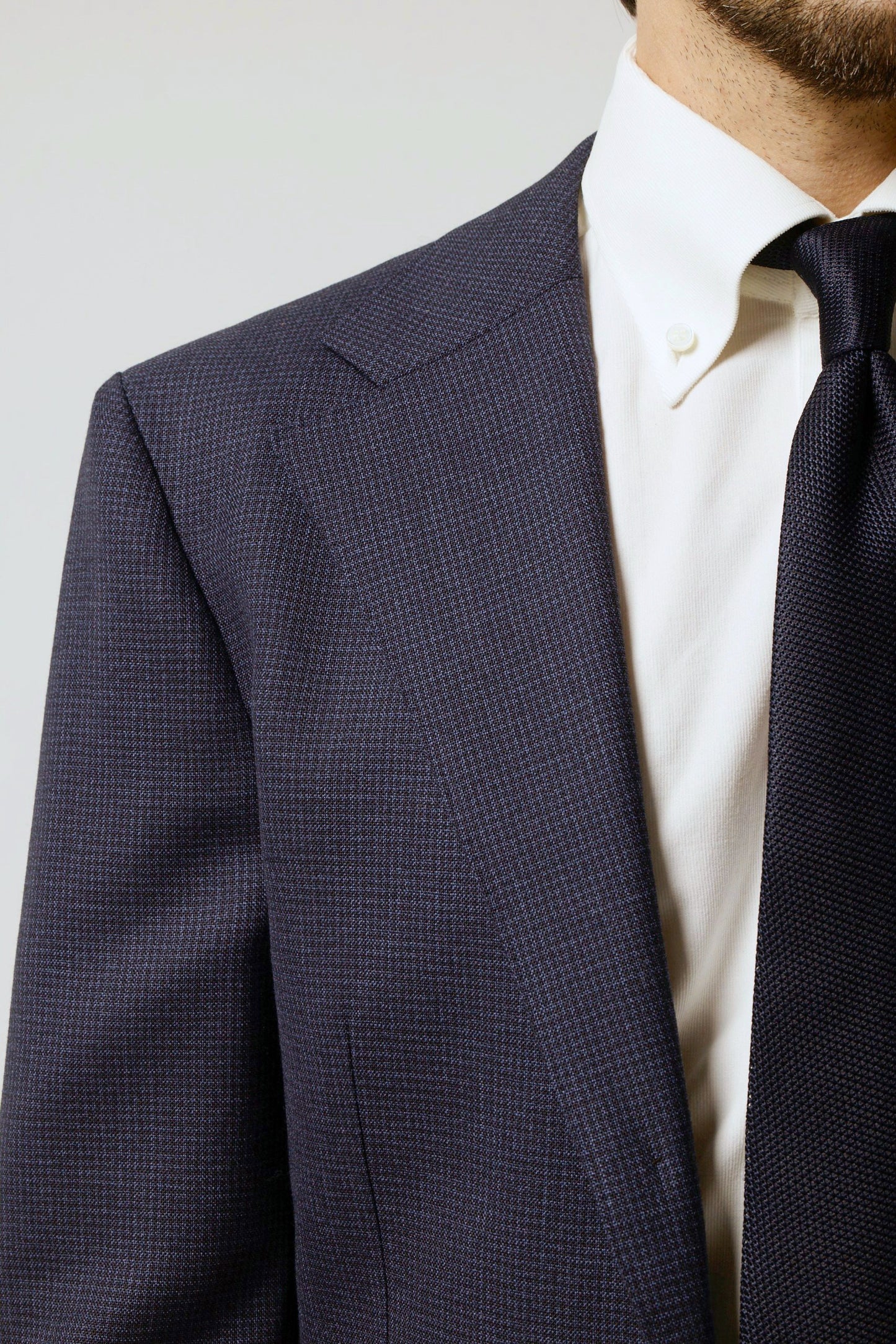 London Shrunk Navy Houndstooth Suit