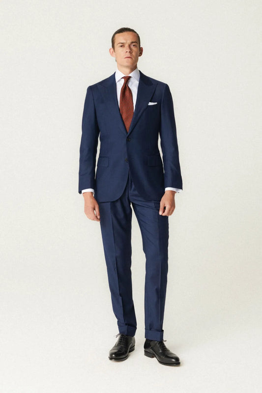 Costume bleu marine en laine et soie de Loro Piana