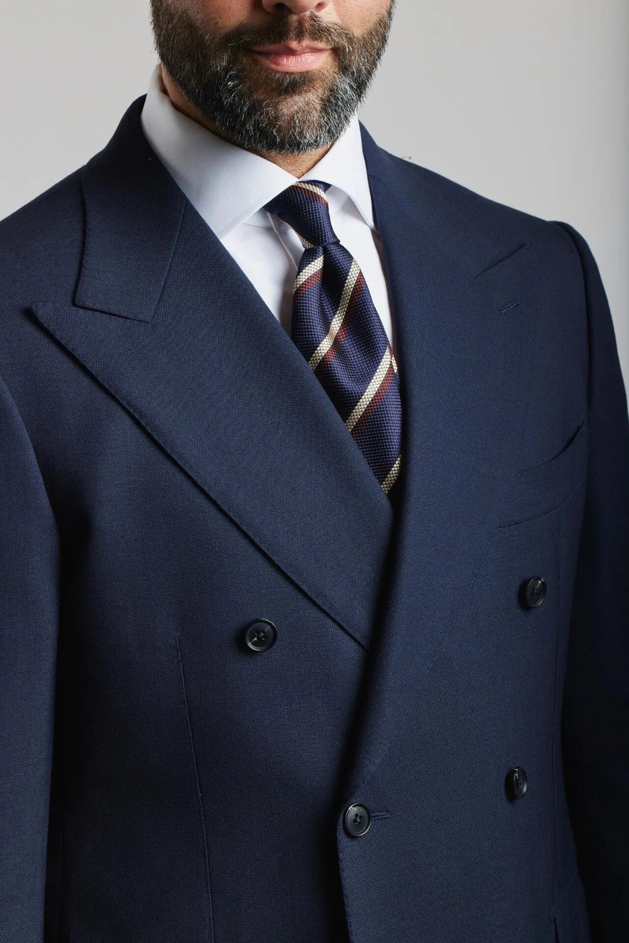 London Shrunk Navy Double-Breasted Suit