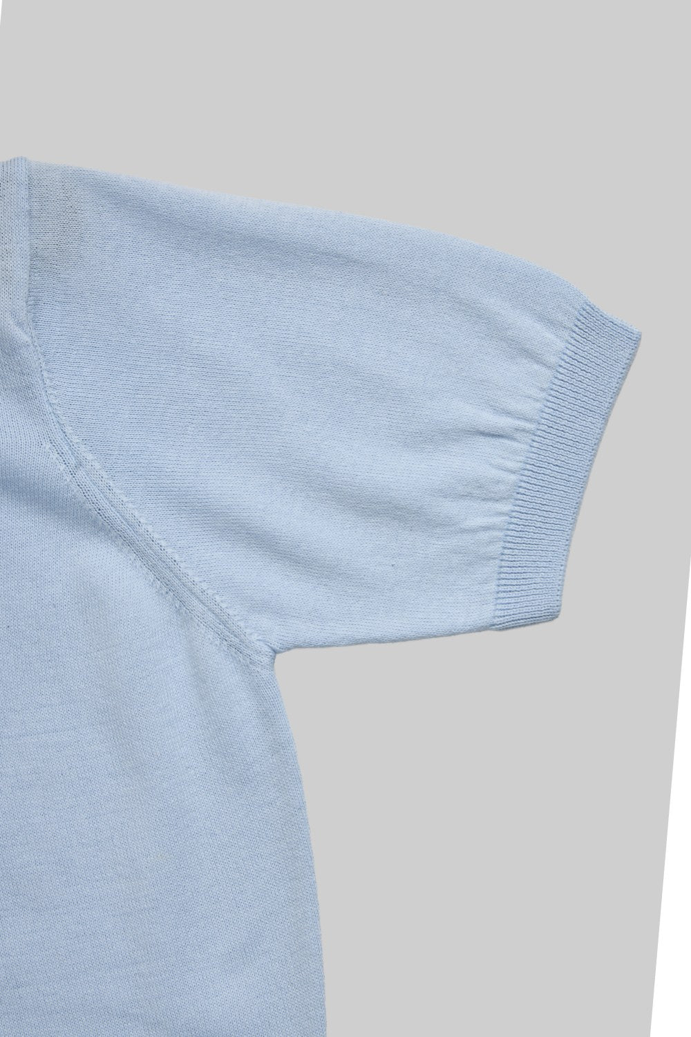 Damska błękitna dzianinowa koszulka crew neck