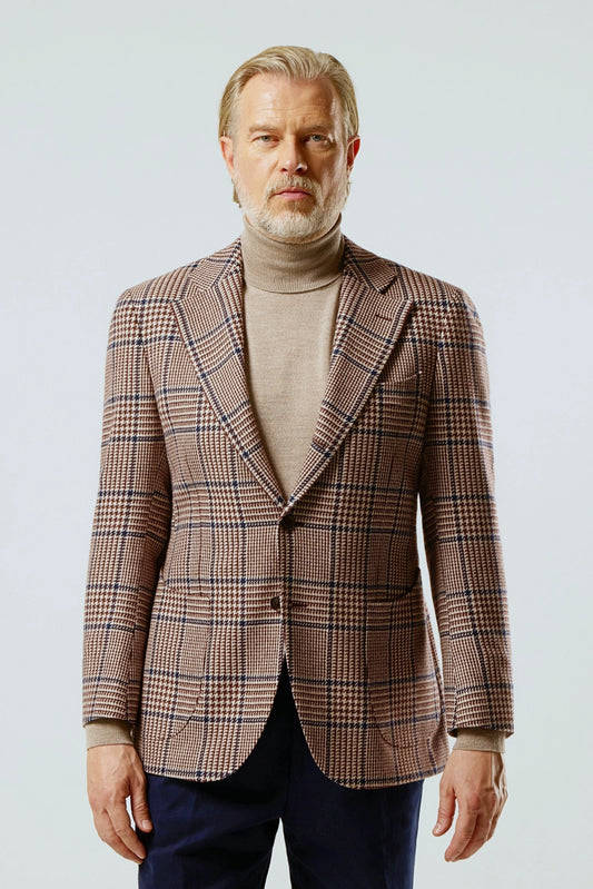 Veste à carreaux beige