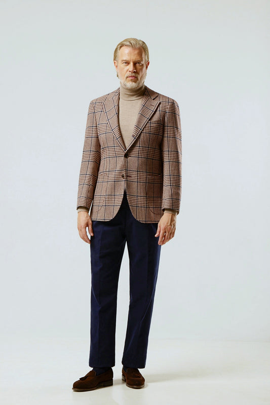 Veste à carreaux beige