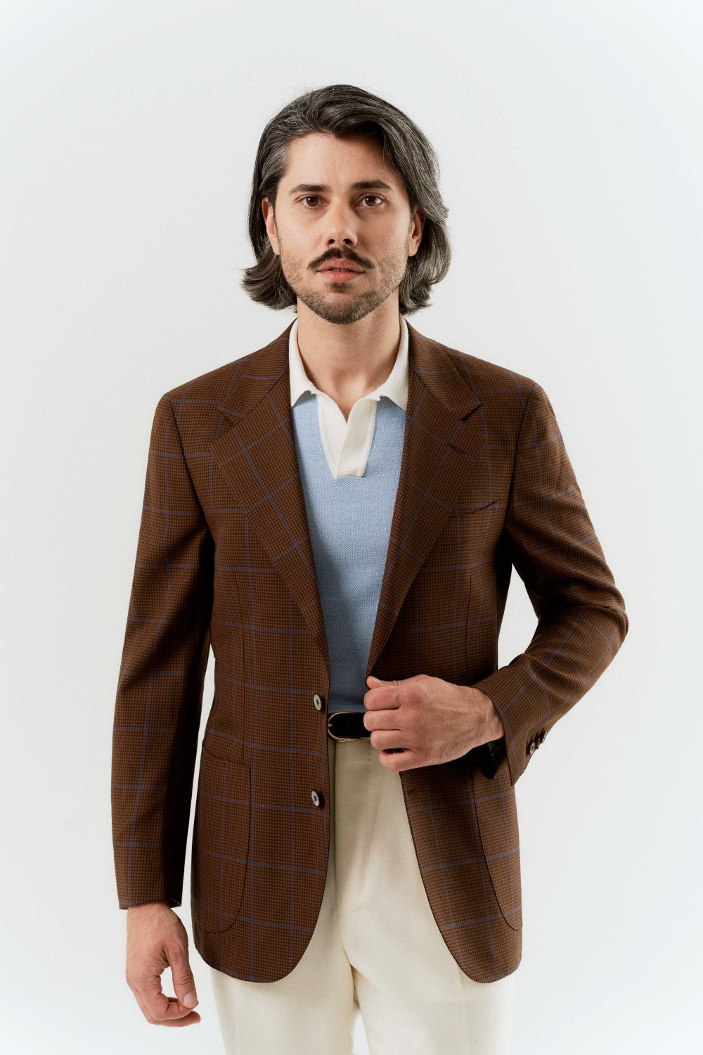 Veste à carreaux Fartown couleur rouille