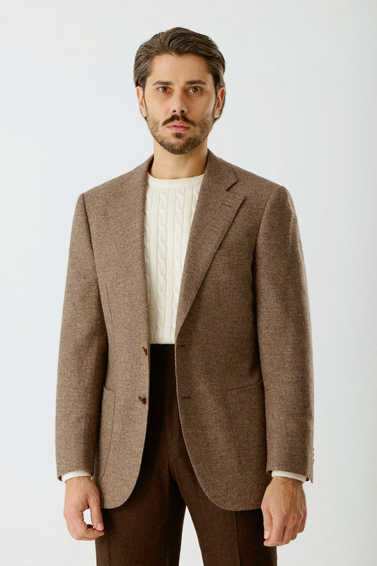 Veste à carreaux beige