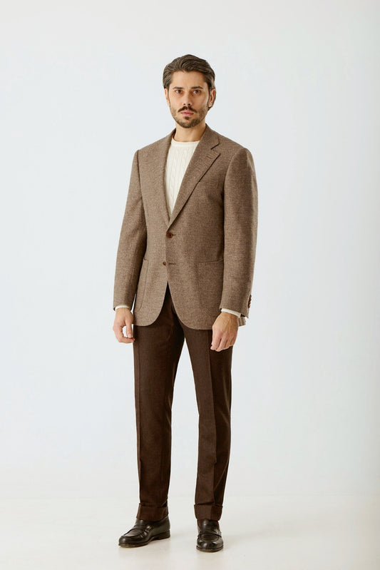Veste à carreaux beige