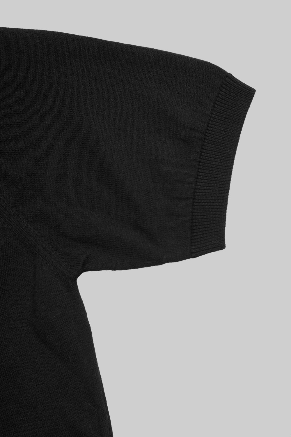 Damska czarna dzianinowa koszulka crew neck