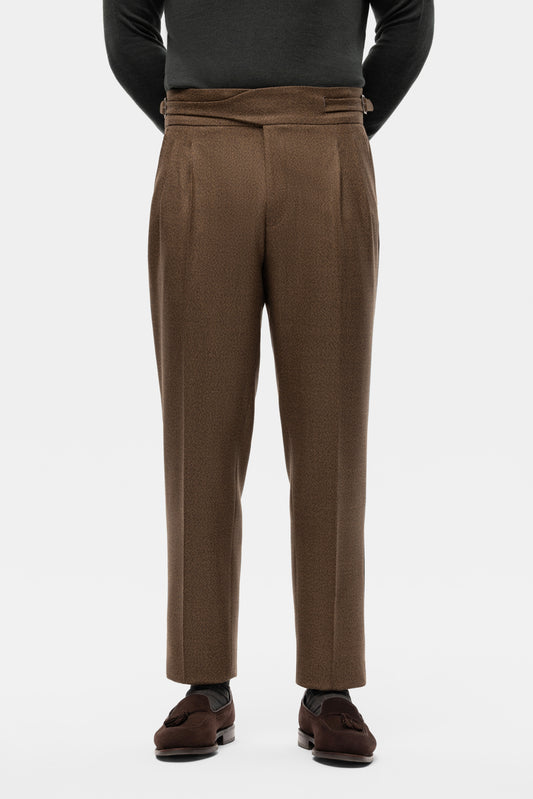 Navy blue houndstooth 4-ply trousers