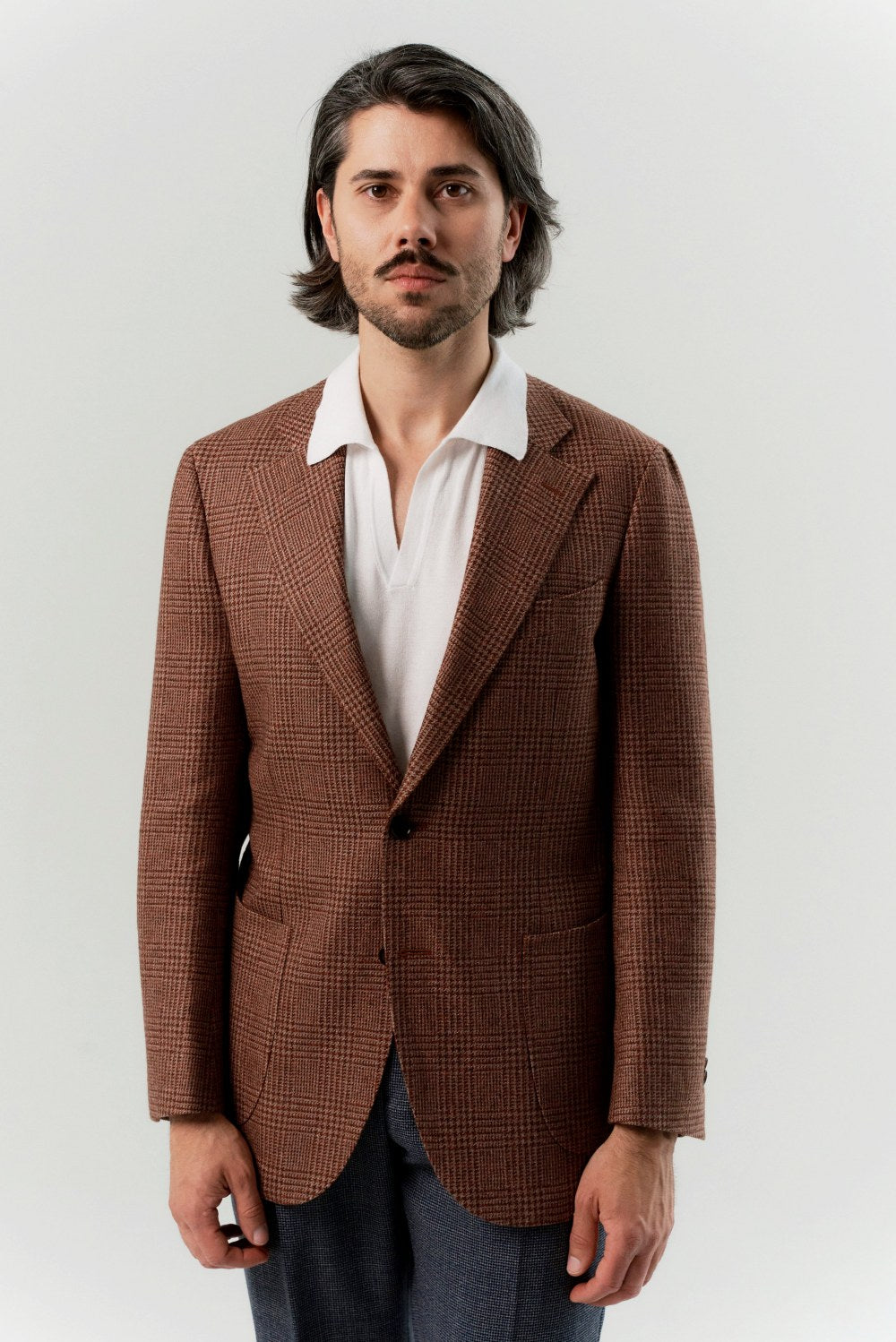 Rust-red PoW checkered Marling&Evans jacket