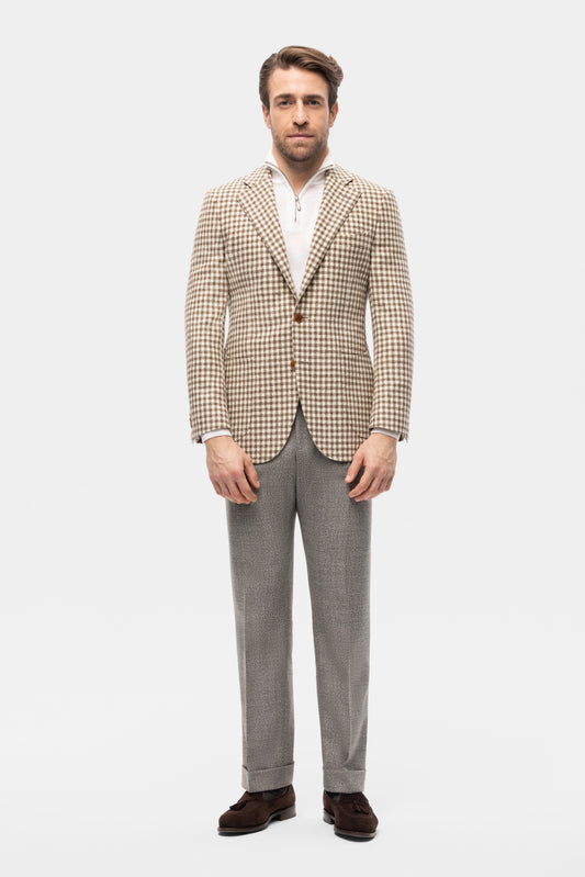 Burgundy-blue PoW checkered jacket