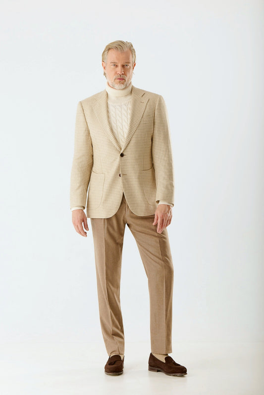 Veste à carreaux beige