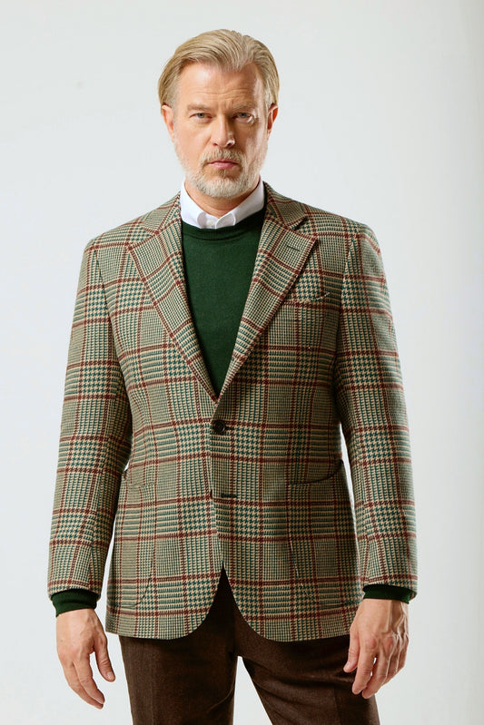Veste à carreaux beige